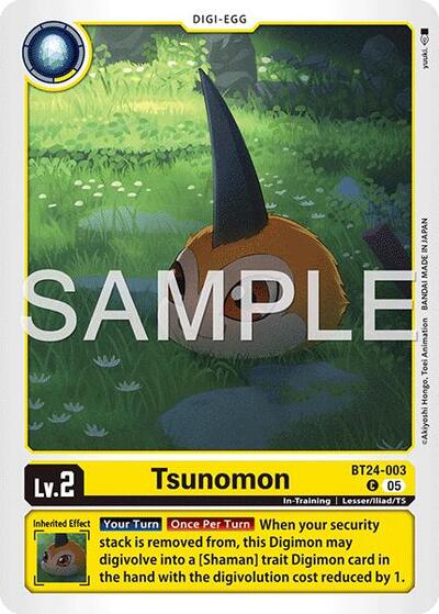 Tsunomon (BT24 - 003) (Time Stranger) Near Mint - Nick Nack's Full Frontal Attack