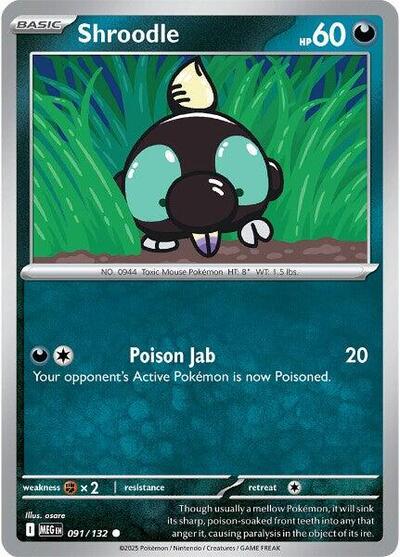Shroodle - 091 (ME01: Mega Evolution) Near Mint - Nick Nack's Full Frontal Attack