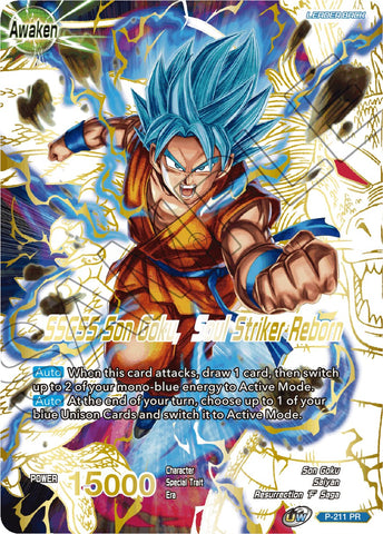 Super Saiyan God Son Goku // SSGSS Son Goku, Soul Striker Reborn (Sello dorado) (P-211) [Tarjetas de promoción] 