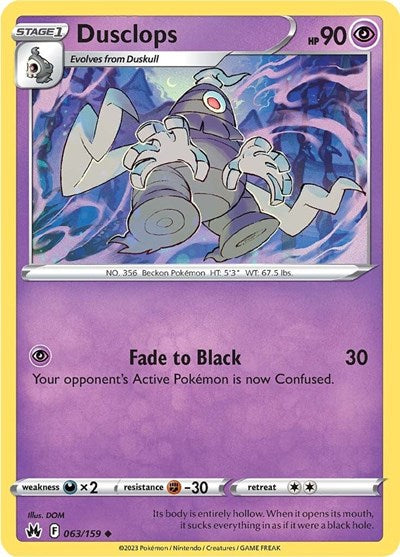 Dusclops (Crown Zenith) Near Mint Reverse Holofoil