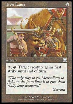 Iron Lance (Mercadian Masques) Light Play Foil - Nick Nack's Full Frontal Attack