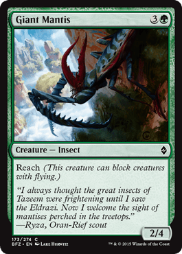 Giant Mantis (Battle for Zendikar) Near Mint - Nick Nack's Full Frontal Attack