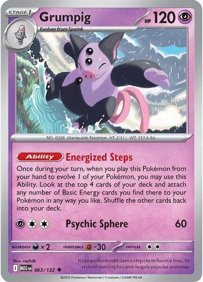 Grumpig (ME01: Mega Evolution) Near Mint - Nick Nack's Full Frontal Attack