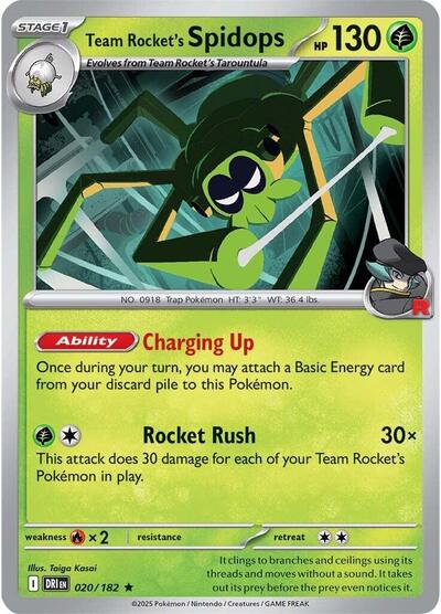 Team Rocket's Spidops - 020 (SV10: Destined Rivals) Near Mint Holofoil - Nick Nack's Full Frontal Attack