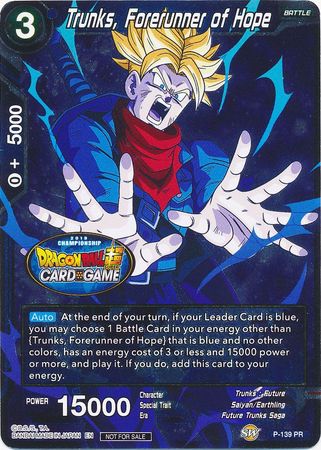 Trunks, Forerunner of Hope (Championship Final 2019) (P-139) [Cartas de promoción del torneo] 