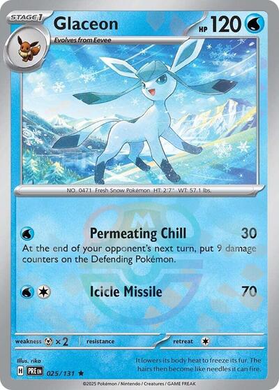 Glaceon (Master Ball Pattern) (SV: Prismatic Evolutions) Near Mint Holofoil