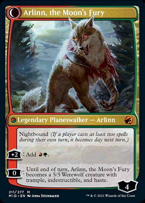 Arlinn, the Pack's Hope / Arlinn, the Moon's Fury (Innistrad: Midnight Hunt) Near Mint Foil