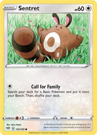 Sentret (SWSH03: Darkness Ablaze) Near Mint - Nick Nack's Full Frontal Attack