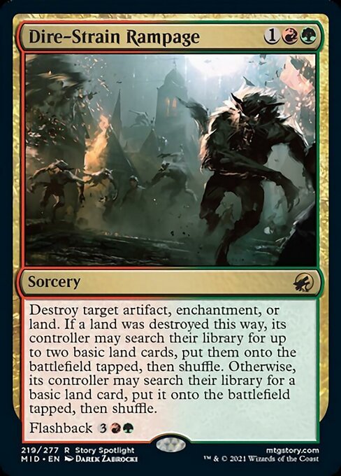 Dire - Strain Rampage (Innistrad: Midnight Hunt) Near Mint - Nick Nack's Full Frontal Attack