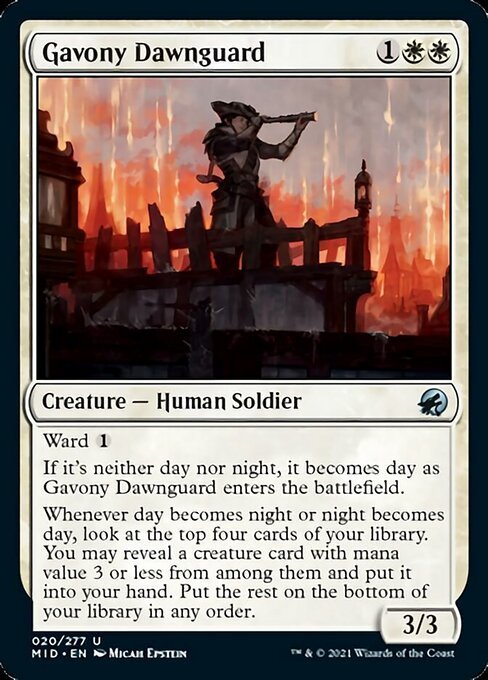 Gavony Dawnguard (Innistrad: Midnight Hunt) Near Mint - Nick Nack's Full Frontal Attack