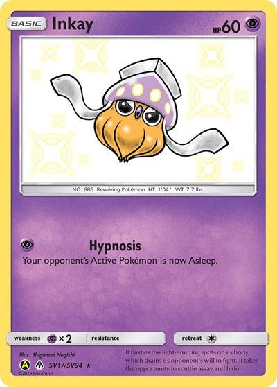 Inkay (Hidden Fates: Shiny Vault) Near Mint Holofoil - Nick Nack's Full Frontal Attack