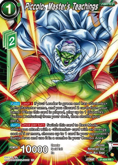 Piccolo, Master's Teachings (Promotion Cards) Near Mint Foil
