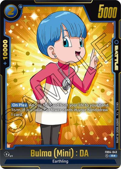 Bulma (Mini) : DA (Alternate Art) (Ultra Limit) Near Mint Holofoil