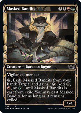 Masked Bandits (Gilded Foil) (Streets of New Capenna) Near Mint Foil - Nick Nack's Full Frontal Attack