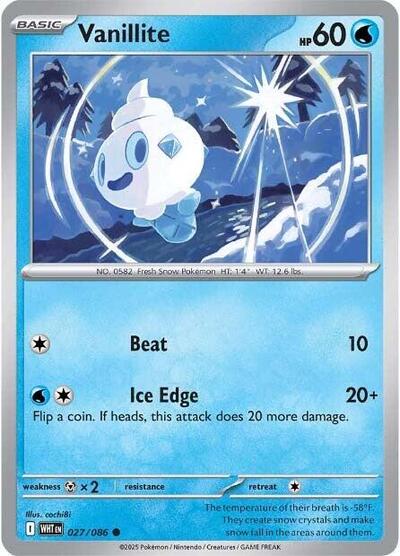 Vanillite (SV: White Flare) Near Mint - Nick Nack's Full Frontal Attack