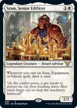 Sram, Senior Edificer (Commander: Kamigawa: Neon Dynasty) Near Mint - Nick Nack's Full Frontal Attack