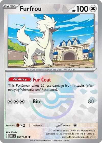 Furfrou (Poke Ball Pattern) (SV: Prismatic Evolutions) Near Mint Holofoil - Nick Nack's Full Frontal Attack