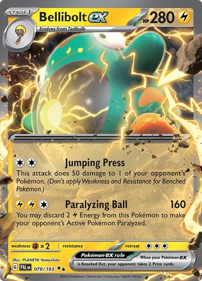 Bellibolt ex - 079 (SV02: Paldea Evolved) Near Mint Holofoil - Nick Nack's Full Frontal Attack