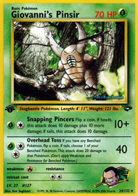 Giovanni's Pinsir (Gym Challenge) Light Play 1st Edition