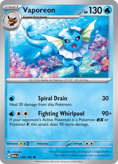 Vaporeon (Scarlet and Violet: 151) Near Mint Holofoil - Nick Nack's Full Frontal Attack