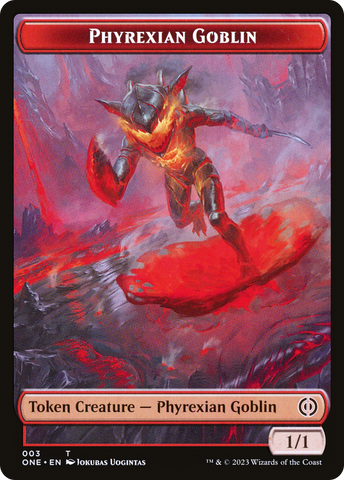 Phyrexian Goblin // Drone Double-Sided Token [Phyrexia: All Will Be One Tokens]
