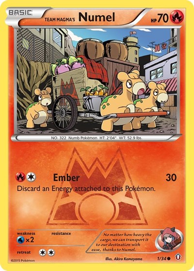 Team Magma's Numel (Double Crisis) Near Mint Reverse Holofoil