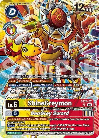 ShineGreymon // GeoGrey Sword (Dual Revolution Release Event Participant) (Dual Revolution Release Event Cards) Near Mint