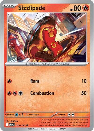 Sizzlipede (ME01: Mega Evolution) Near Mint - Nick Nack's Full Frontal Attack