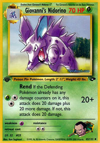 Giovanni's Nidorino (Gym Challenge) Light Play 1st Edition