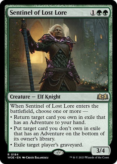 Sentinel of Lost Lore (Wilds of Eldraine) Near Mint Foil - Nick Nack's Full Frontal Attack