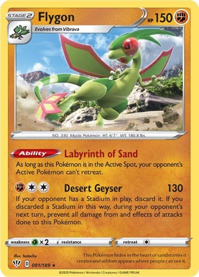 Flygon (SWSH03: Darkness Ablaze) Near Mint - Nick Nack's Full Frontal Attack