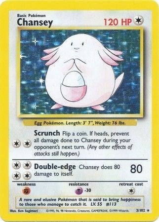 Chansey (Base Set) Medium Play Holofoil Unlimited