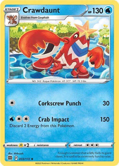 Crawdaunt (SWSH09: Brilliant Stars) Near Mint - Nick Nack's Full Frontal Attack