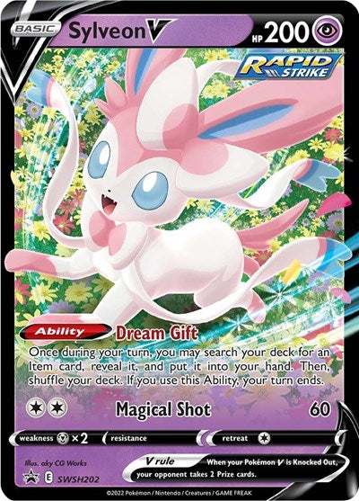 Sylveon V - SWSH202 (SWSH: Sword & Shield Promo Cards) Medium Play Holofoil