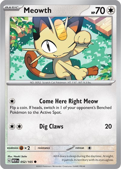 Meowth (Scarlet and Violet: 151) Near Mint Reverse Holofoil