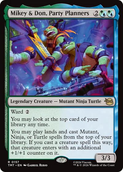Mikey & Don, Party Planners (Teenage Mutant Ninja Turtles) Near Mint Foil - Nick Nack's Full Frontal Attack