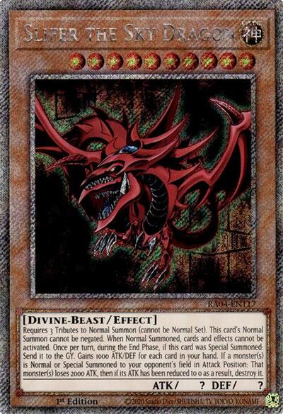 Slifer the Sky Dragon (Platinum Secret Rare) (Quarter Century Stampede) Near Mint 1st Edition