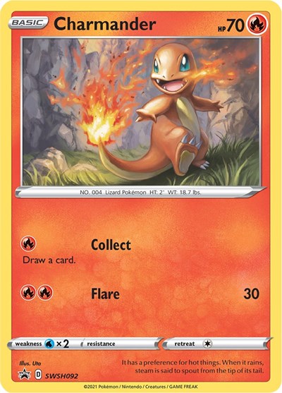 Charmander - SWSH092 (SWSH: Sword & Shield Promo Cards) Light Play Holofoil