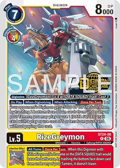 RizeGreymon (Welcome Tamers Pack Vol.2) (Starter Deck 24: Data Squad Release Event Cards) Near Mint Foil