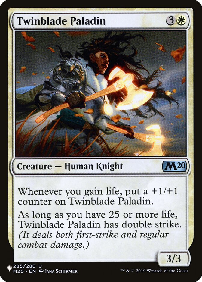 Paladin Twinblade [La liste] 