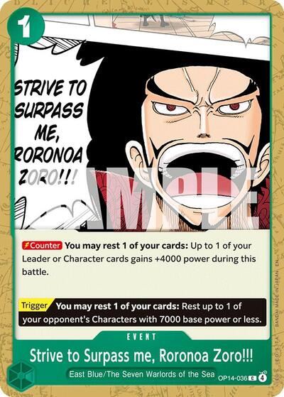 Strive to Surpass me, Roronoa Zoro!!! (The Azure Sea's Seven) Near Mint - Nick Nack's Full Frontal Attack