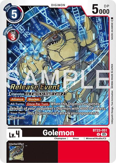 Golemon (Hackers' Slumber Release Event Cards) Near Mint Foil - Nick Nack's Full Frontal Attack