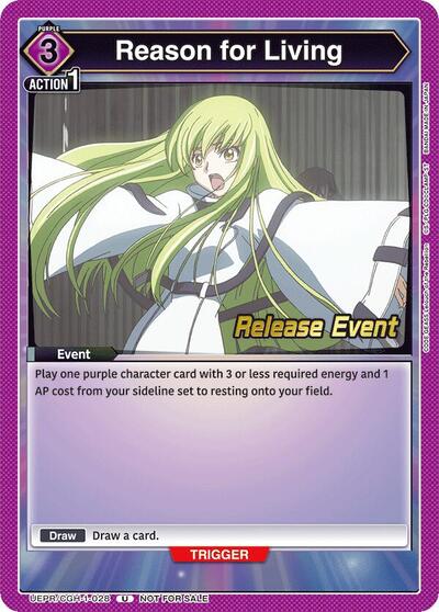 Reason for Living (Code Geass: Lelouch of the Rebellion Release Event Cards) Near Mint - Nick Nack's Full Frontal Attack