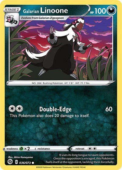 Galarian Linoone (Champion's Path) Near Mint - Nick Nack's Full Frontal Attack