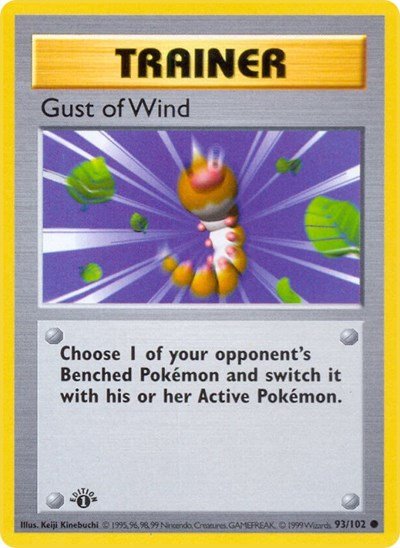Gust of Wind (Base Set (Shadowless)) Heavy Play Unlimited - Nick Nack's Full Frontal Attack