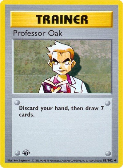 Professor Oak (Base Set (Shadowless)) Heavy Play Unlimited - Nick Nack's Full Frontal Attack