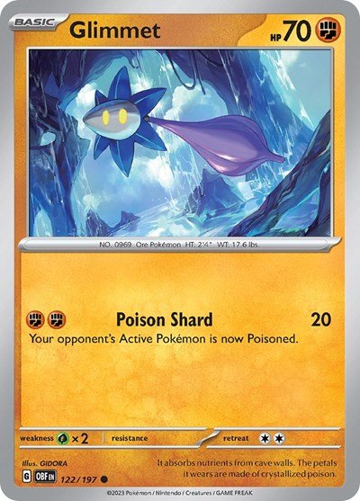 Glimmet - 122 (Scarlet and Violet: Obsidian Flames) Near Mint - Nick Nack's Full Frontal Attack