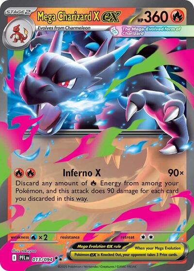 Mega Charizard X ex - 013 (ME02: Phantasmal Flames) Near Mint Holofoil