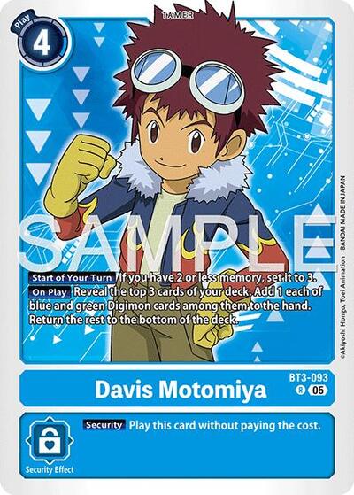 Davis Motomiya (Reprint) (Advanced Booster Digimon Generation) Near Mint Foil
