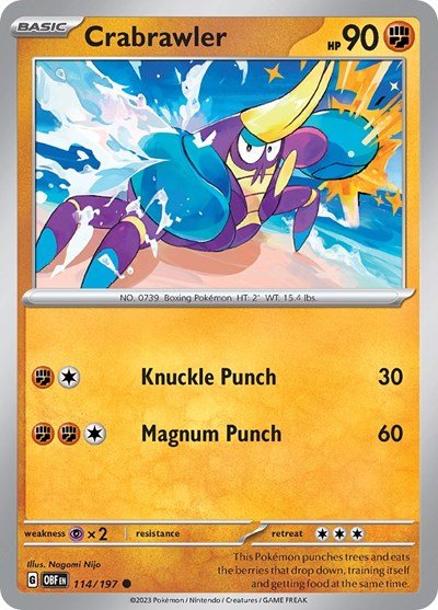 Crabrawler (Scarlet and Violet: Obsidian Flames) Near Mint - Nick Nack's Full Frontal Attack